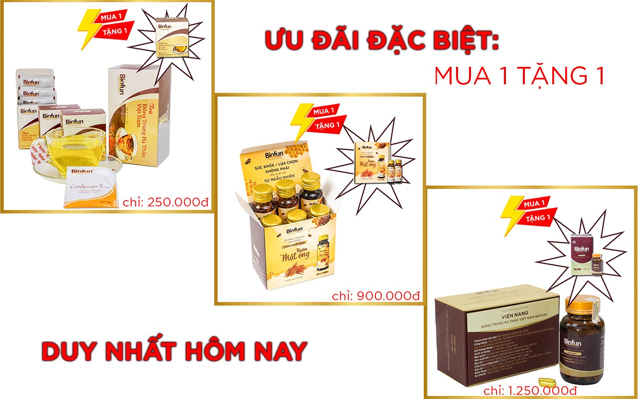 ƯU ĐÃI ĐẶC BIỆT DUY NHẤT TRONG NGÀY CỦA ĐÔNG TRÙNG HẠ THẢO BIOFUN