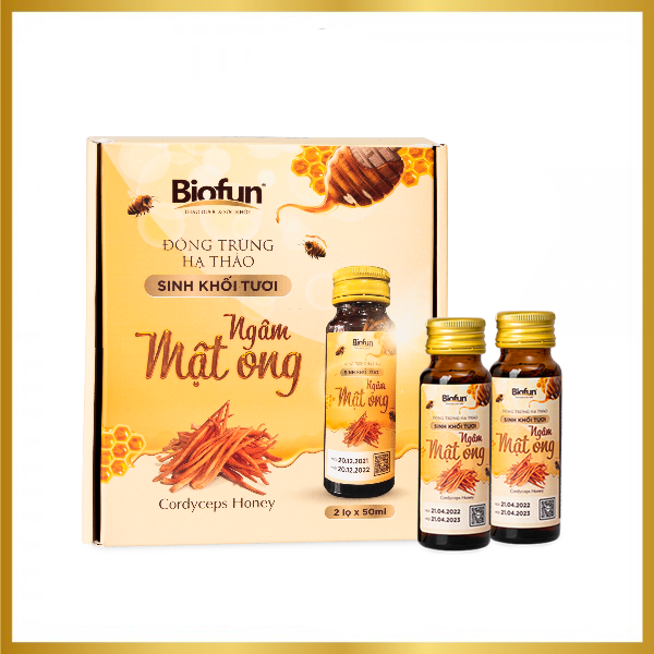 Đông Trùng Hạ Thảo Sinh Khối Tươi Ngâm Mật Ong Hộp 2 Lọ