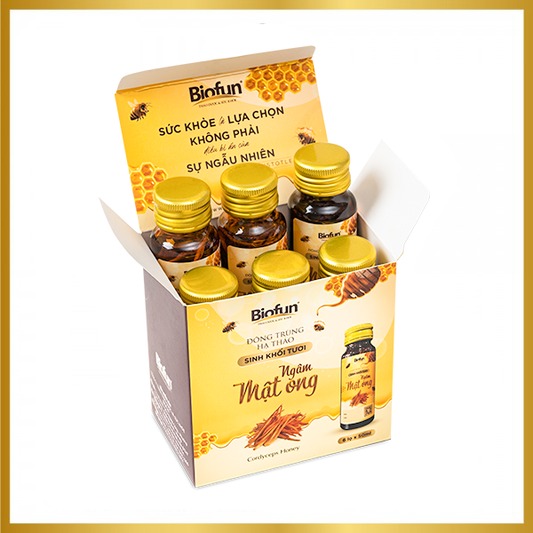 Đông Trùng Hạ Thảo Sinh Khối Tươi Ngâm Mật Ong Hộp 6 Lọ